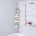 Organizador Esquinero Telescópico para Baño de 4 Niveles | Ajustable hasta 2.60 m